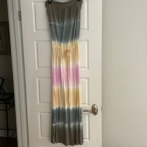 Debbie Katz South Beach Knit tie-dye strapless maxi dress/swim cover up